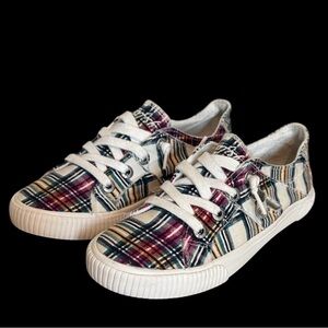 Malibu Blowfish Multicolored Plaid Women’s Sneakers Size 7.5